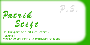 patrik stift business card